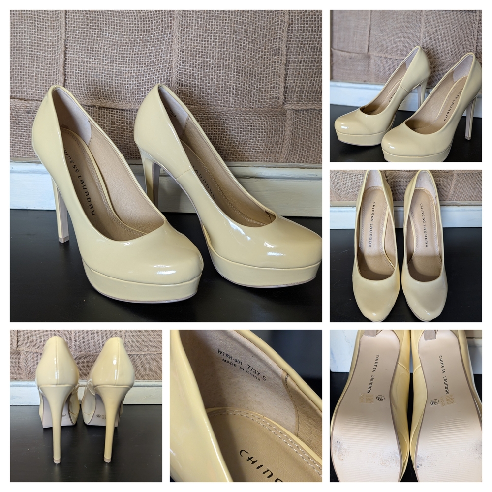 Chinese Laundry Butter Yellow Platform Heels